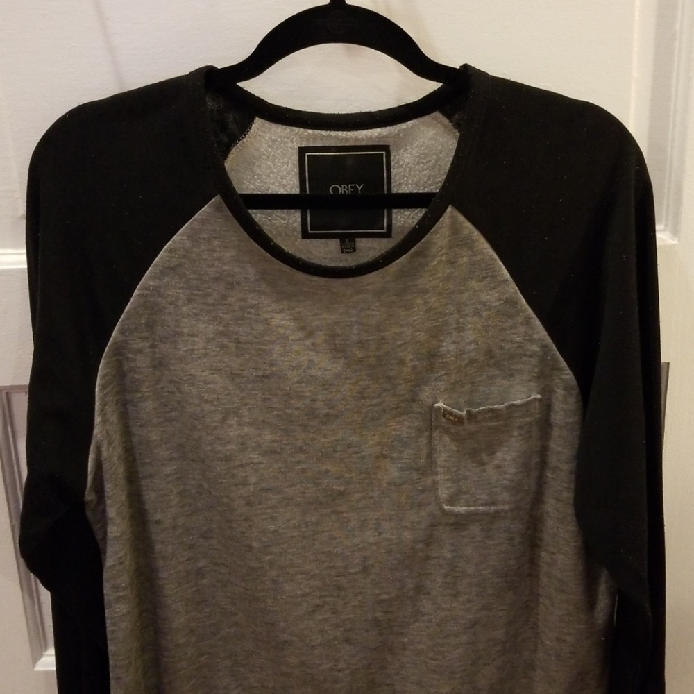 OBEY Baseball Style Sweater/ Heavy Long-Tee